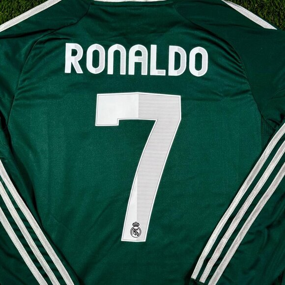 Adidas Ronaldo #7 Real Madrid 2012-13 Third Jersey Retro Green Long Sleeve - Picture 10 of 15